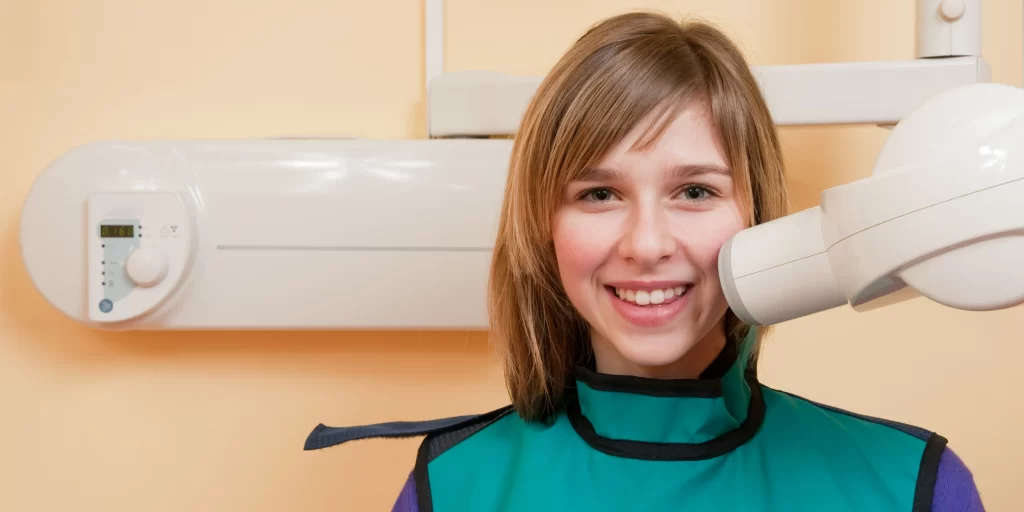 dental xray procedure with patient